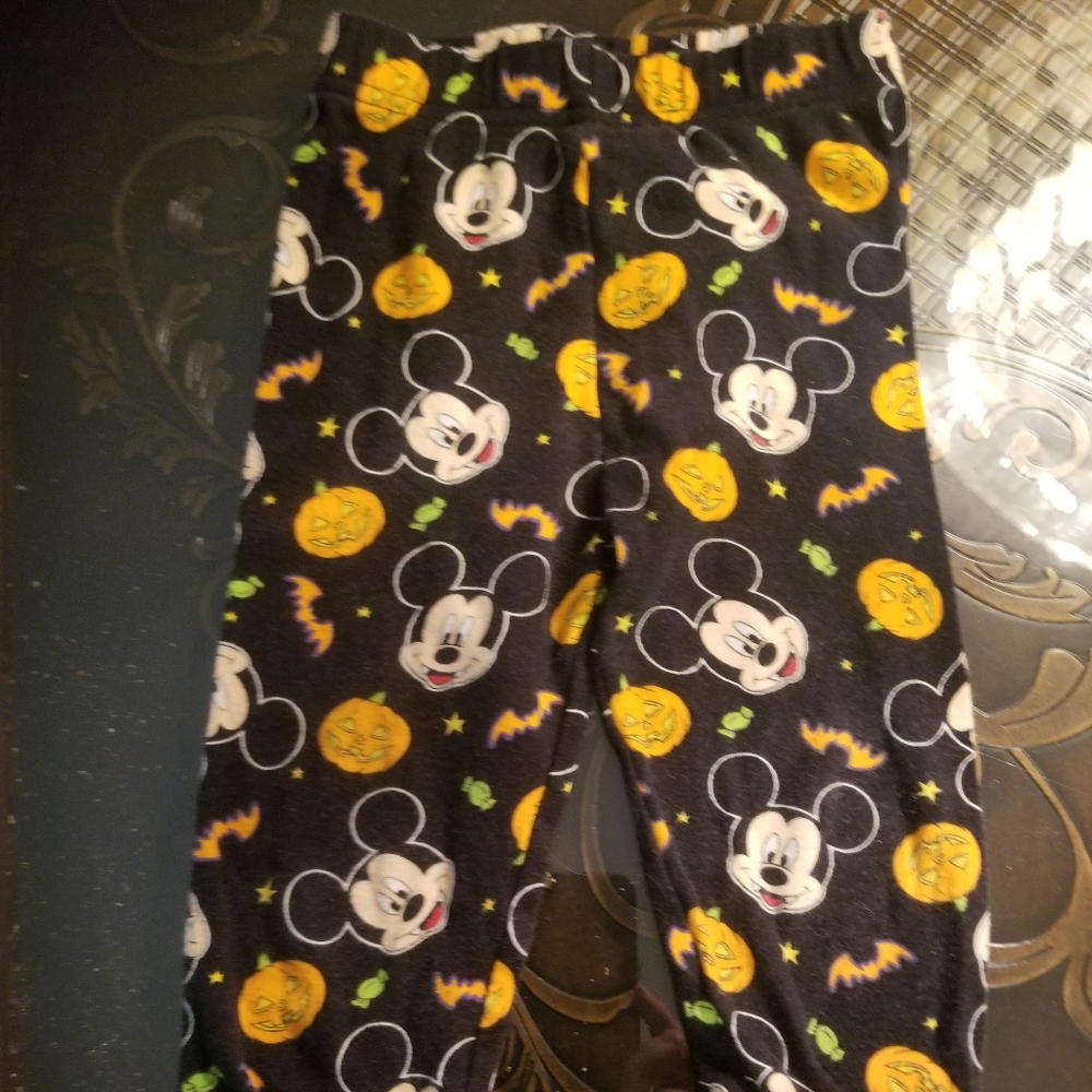 Mickey Mouse Halloween Leggings 2T Pumpkin & Bats